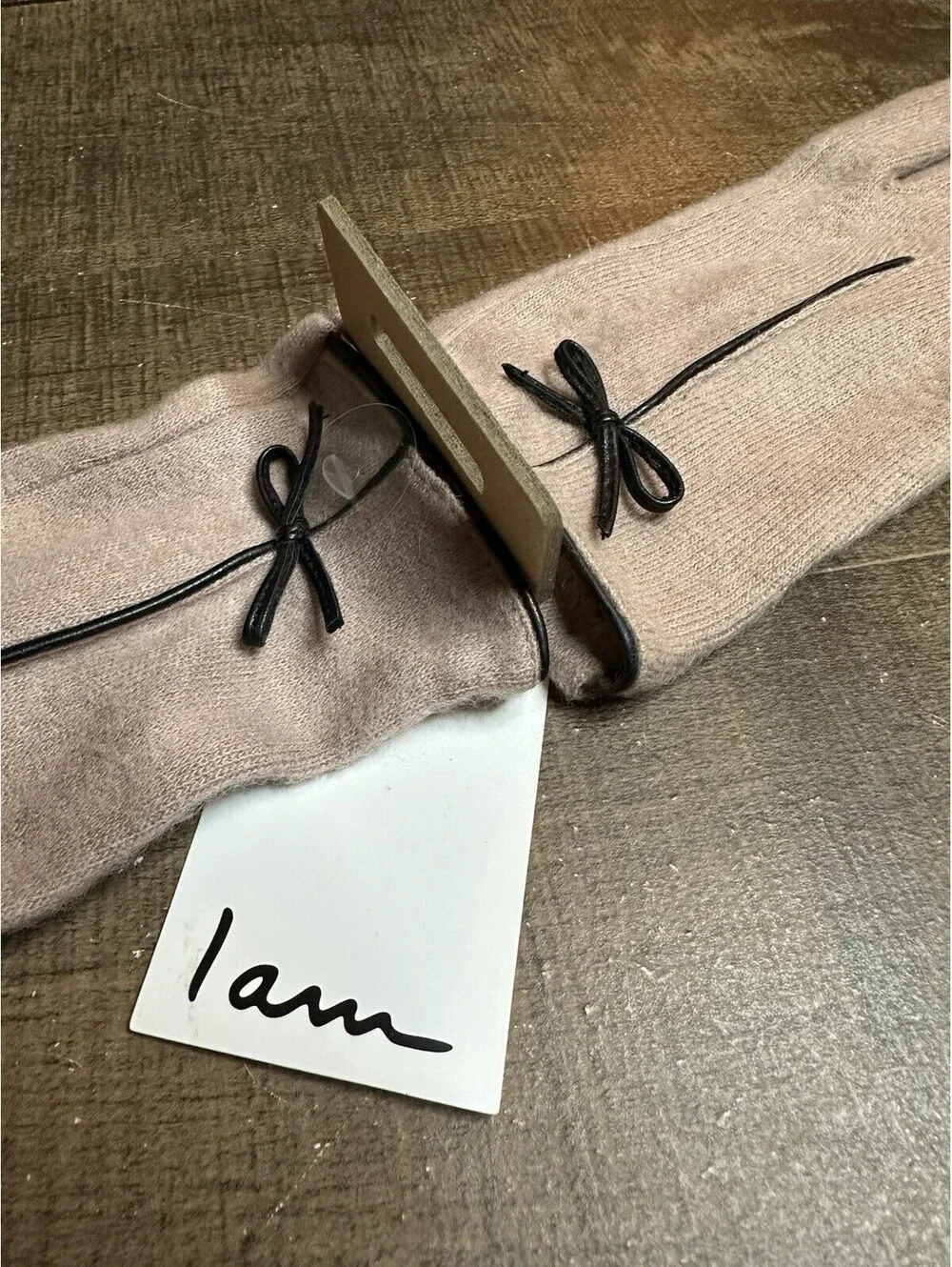 lam Blush Pink Knit Beanie Hat & Gloves Set Metallic Winter NWT One Size